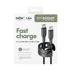 EMPOWER Racing 240W USB-C to USB-C Cable 1.2M, Space Black