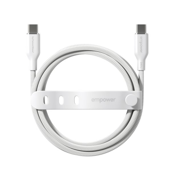 EMPOWER Racing 240W USB-C to USB-C Cable 2M, Silver White