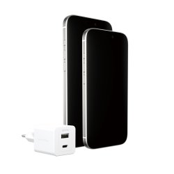 EMPOWER Turbo 35W Charger USB-C + USB-A EU, Silver White