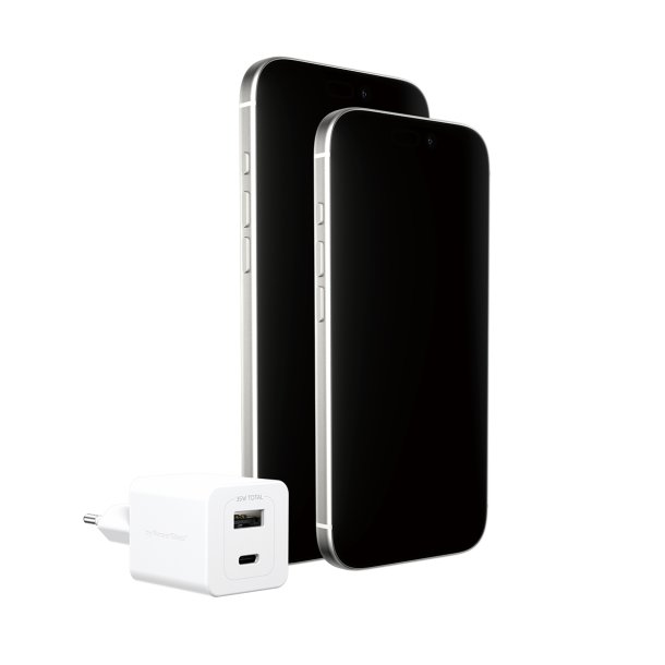 EMPOWER Turbo 35W Charger USB-C + USB-A EU, Silver White