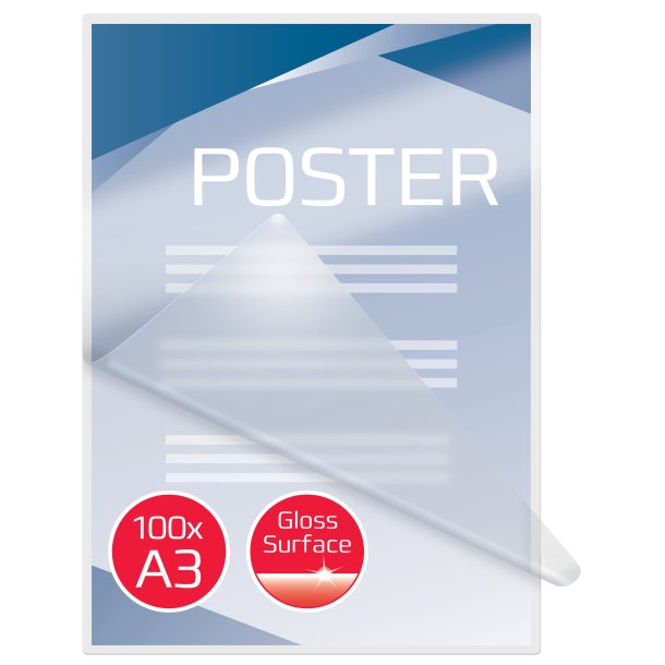 GBC Lamineringslomme mat 125my A3 (100)