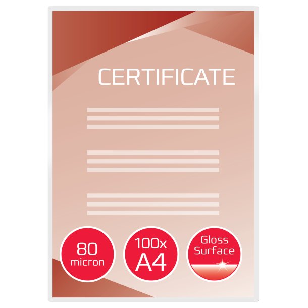 GBC Lamineringslomme 80my A4 (100)