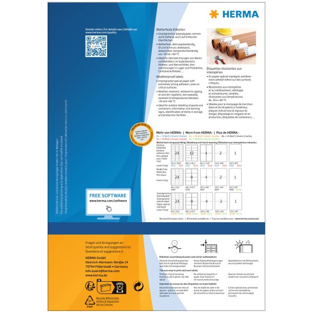 Herma etiket ekstra vejrbestandig papir 66x33,8 (1920)