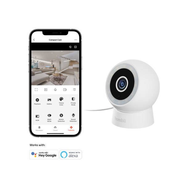 Hombli Smart Outdoor/indoor Compact Cam, White