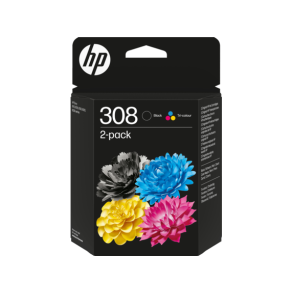 HP 308 Black/Tri-Color Original Ink Cartridge Combo 2-Pack