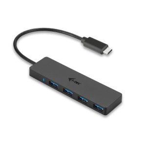 USB-C hub 4xUSB-A 3.0 black 20cm cable passive