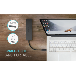 USB-C hub 4xUSB-A 3.0 black 20cm cable passive