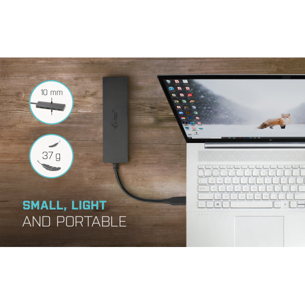 USB-C hub 4xUSB-A 3.0 black 20cm cable passive