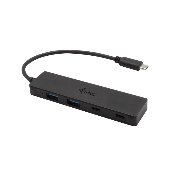 USB-C hub 2xUSB-C 2xUSB-A 3.0 metal 19cm cable passive