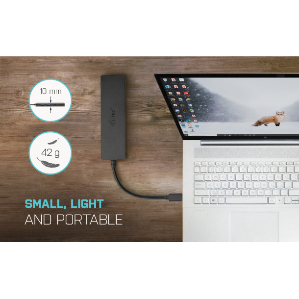 USB-C hub 2xUSB-C 2xUSB-A 3.0 metal 19cm cable passive