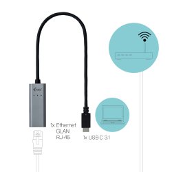 USB-C GLAN ethernet adapter metal 28cm cable