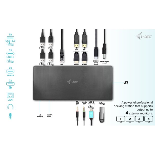 USB-C quattro dock 2xDP 2xHDMI 1xUSB-C 5xUSB-A GLAN 85W PD