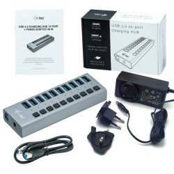 USB-A hub 10xUSB-A 3.0 active w/ 48W power supply