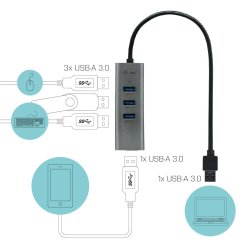 USB 3.0 Metal HUB 4 Port