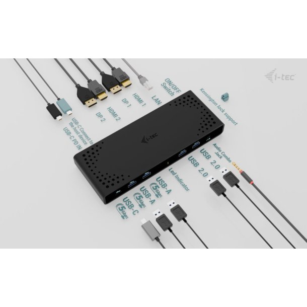 Universal Dual 4K Docking Station, PD 85W + USB-C PSU 100W