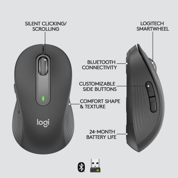 Signature M650 Wireless Mouse for Business, Graphite