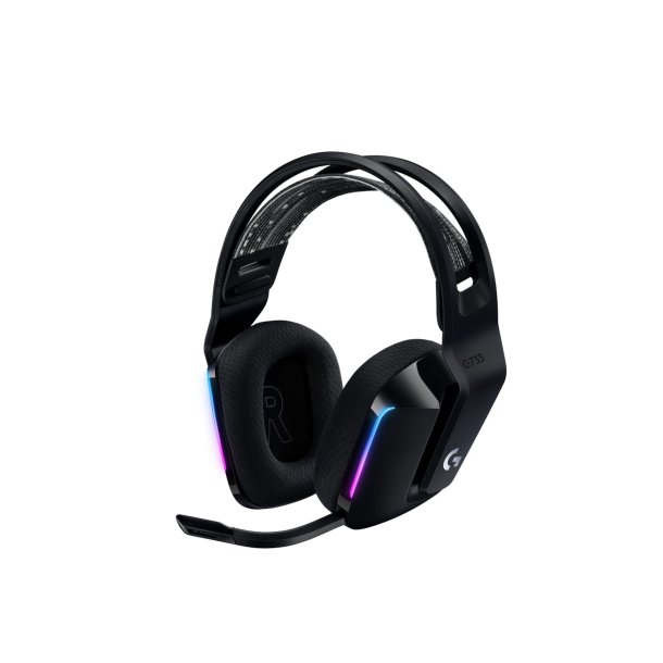 G733 LIGHTSPEED Wireless RGB Gaming Headset, Black