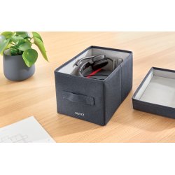 Opbevaringsboks i stof S gr� (2)