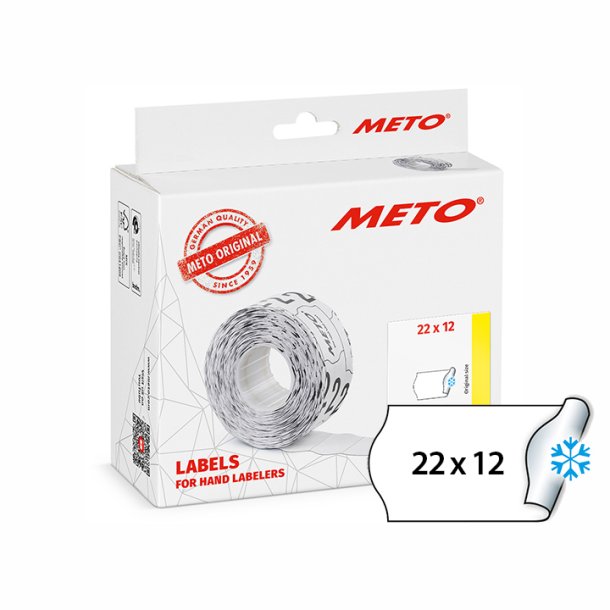 METO fryseetiket perm 22x12 hvid (12rl/1000)