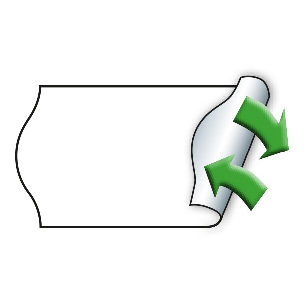 METO etiket aftag 26x12 hvid (12rl/1000)