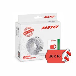 METO etiket perm 26x16 neonr�d (12rl/1000)