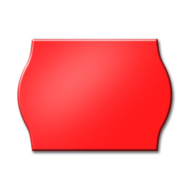 METO etiket aftag 26x16 neonr�d (6rl/1000)