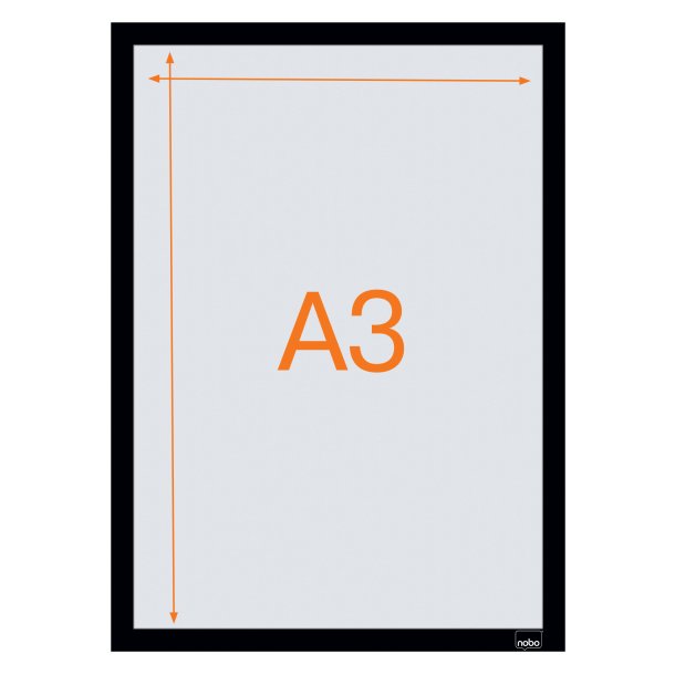 Inforamme magnetisk/selvkl�b A3 sort (2)