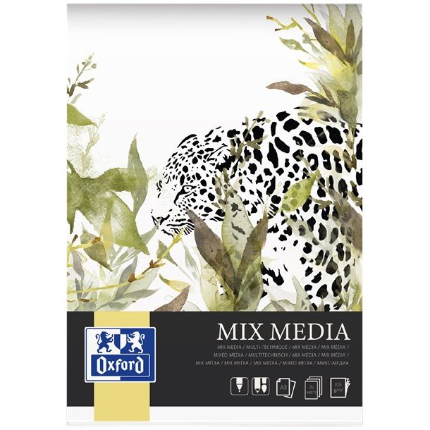 Oxford Mixed media-kunstblok a3/25 ark 225 g limet