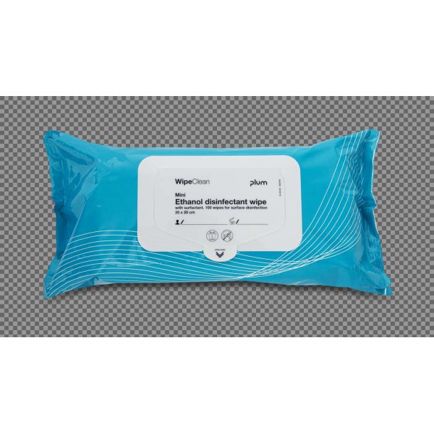 PLUM WipeClean Ethanol Disinf. 80% w/tensid, mini 100 wipes