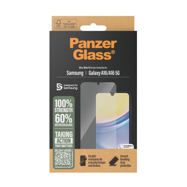 PanzerGlass Screen Protector Samsung Galaxy A16, A16 5G UWF