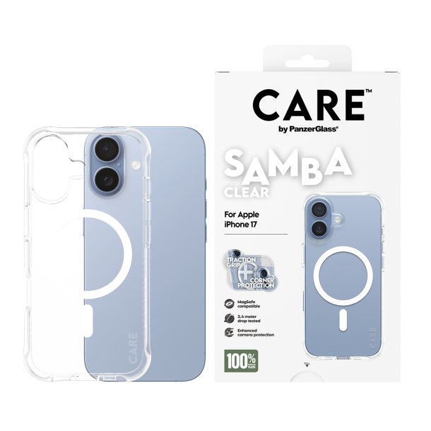CARE Fashionable Case Samba Transparent w. White MagSafe iPh