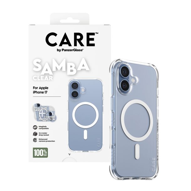 CARE Fashionable Case Samba Transparent w. White MagSafe iPh