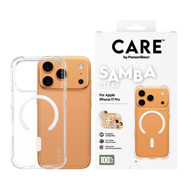CARE Fashionable Case Samba Transparent w. White MagSafe iPh