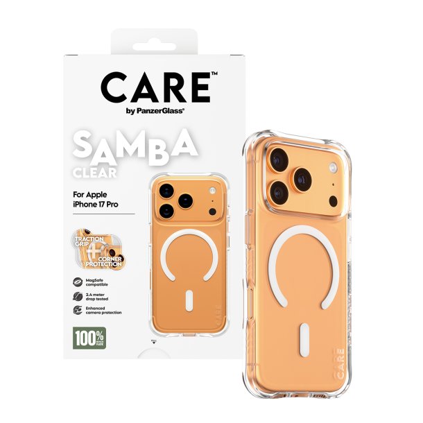 CARE Fashionable Case Samba Transparent w. White MagSafe iPh