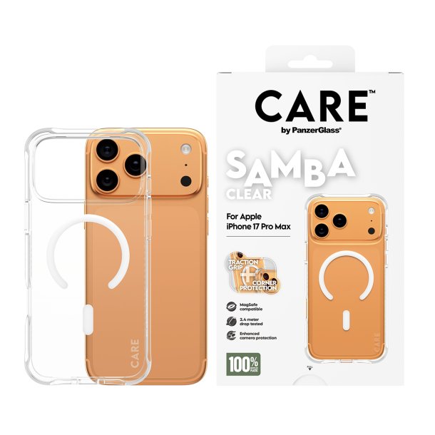 CARE Fashionable Case Samba Transparent w. White MagSafe iPh