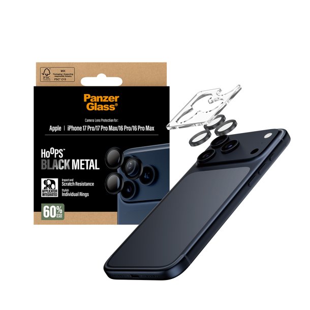 PanzerGlass Hoops Black Camera Lens Protector iPhone 17 Pro
