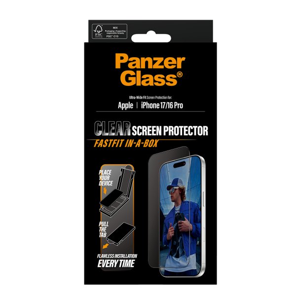 PanzerGlass Screen Protector w. Black Frame iPhone 17 iPhone