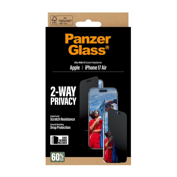 PanzerGlass 2-Way Privacy Screen Protector iPhone 17 Air Ult