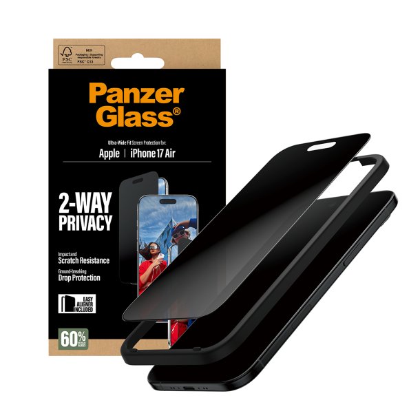 PanzerGlass 2-Way Privacy Screen Protector iPhone 17 Air Ult