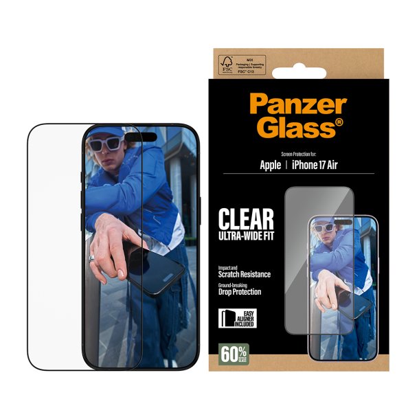 PanzerGlass Screen Protector iPhone 17 Air Ultra-Wide Fit w.