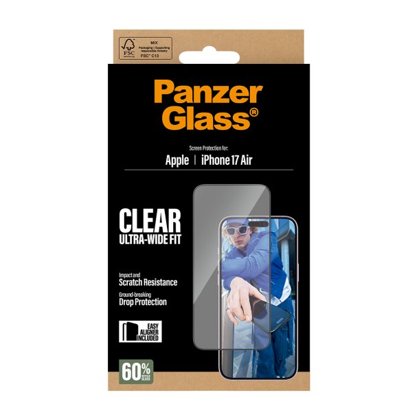 PanzerGlass Screen Protector iPhone 17 Air Ultra-Wide Fit w.
