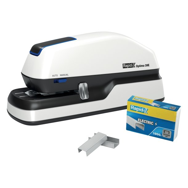 H�ftemaskine elektrisk Optima 20E t/20ark hvid