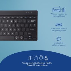 R-Go Compact Break ergonomic wireless keyboard, Black Nordic