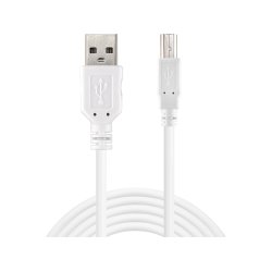 USB 2.0 A-B Cable, White (1.8m)
