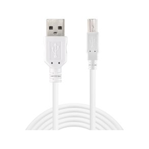 USB 2.0 A-B Cable, White (1.8m)