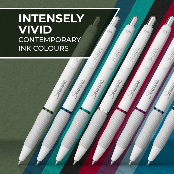 Gelpen Sharpie S-Gel 0,7 blister hvid ass farver (8)