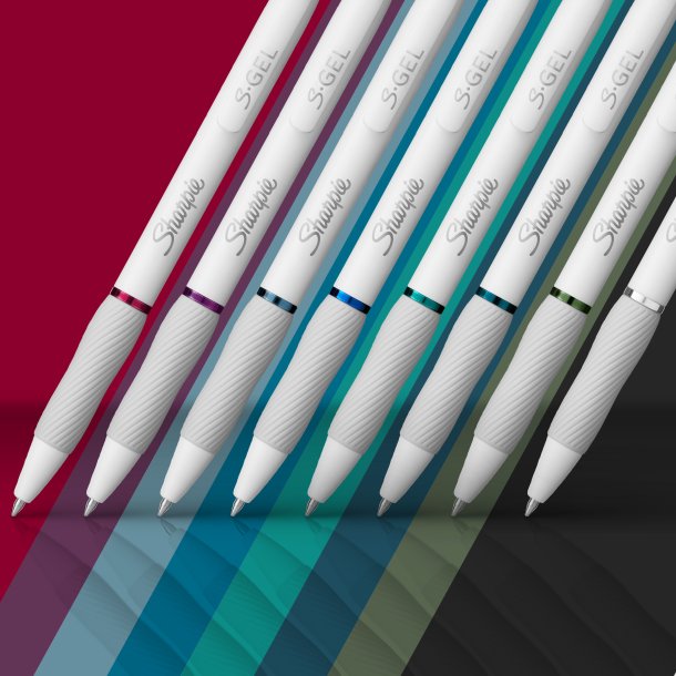 Gelpen Sharpie S-Gel 0,7 blister hvid ass farver (8)