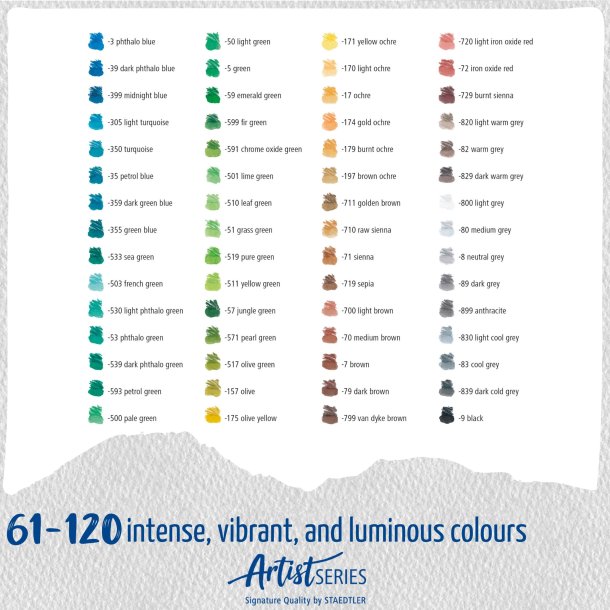 Farveblyant Mars Lumograph akvarel ass (120)