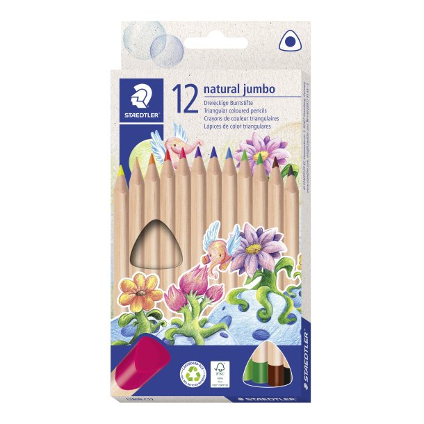 Farveblyant Noris Jumbo trekant Natur ass (12)