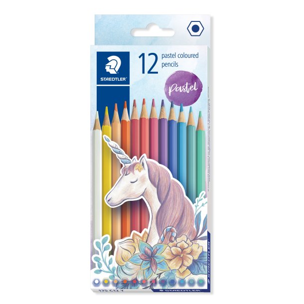 STAEDTLER Farveblyant sekskantet basis farver ass (12)